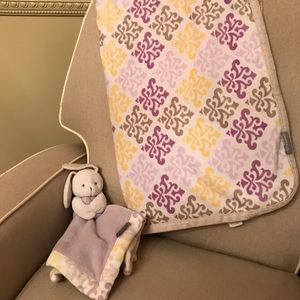 EUC Plush Receiving Blanket & Security Blanket.